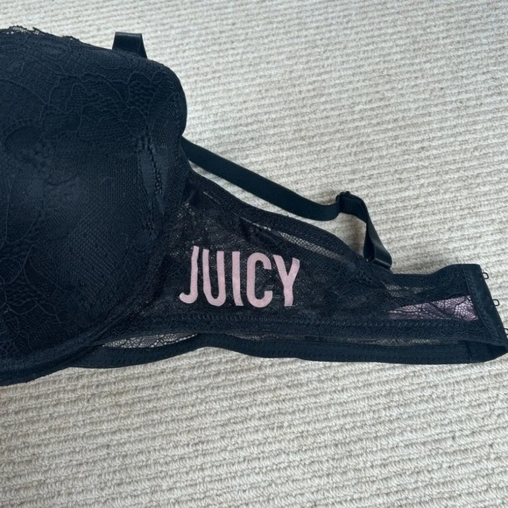 Juicy Couture Lace Bra Womens 42D Black Coquette Y2K‎ Aesthetic Style 7592-16 - Picture 4 of 8